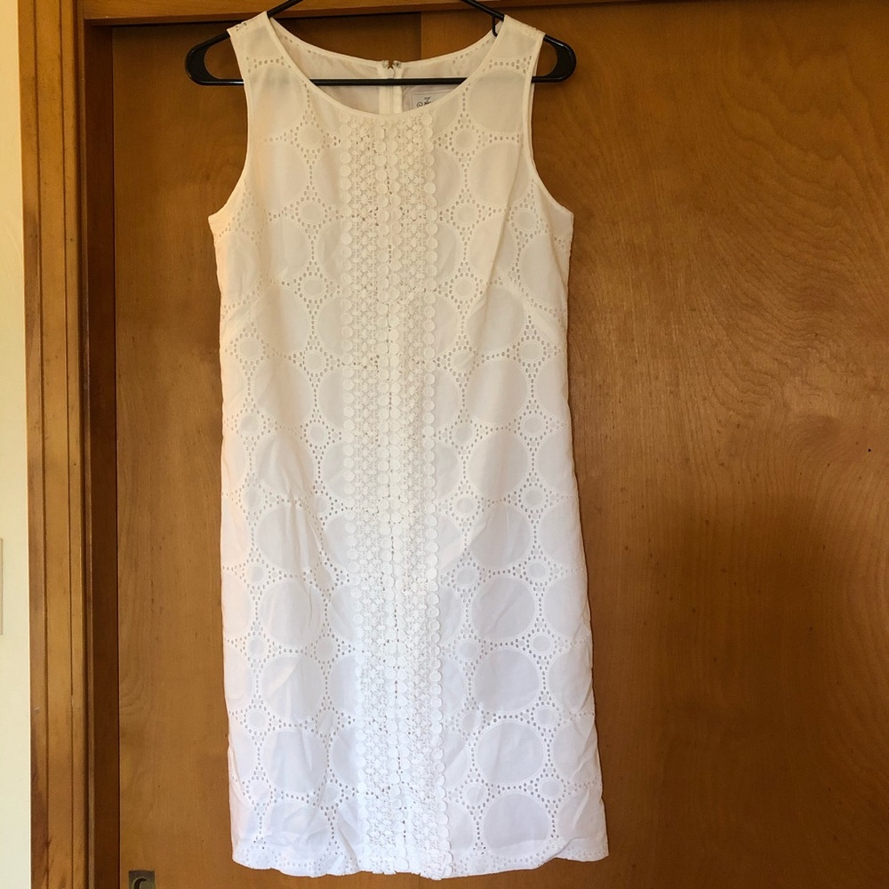 Eyelet shift dress